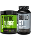Jacked Factory Nitrosurge Pre-Workout in Watermelon & Build XT Muscle Building Bundle for Men & Women