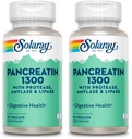 SOLARAY Pancreatin 1300, Pancreatic Digestive Enzymes with Protease, Amylase and Lipase, Plus Papain - Digestion Health Support, Lab Verified, 60 Day Guarantee, 90 Servings, 90 VegCaps (Pack of 2)
