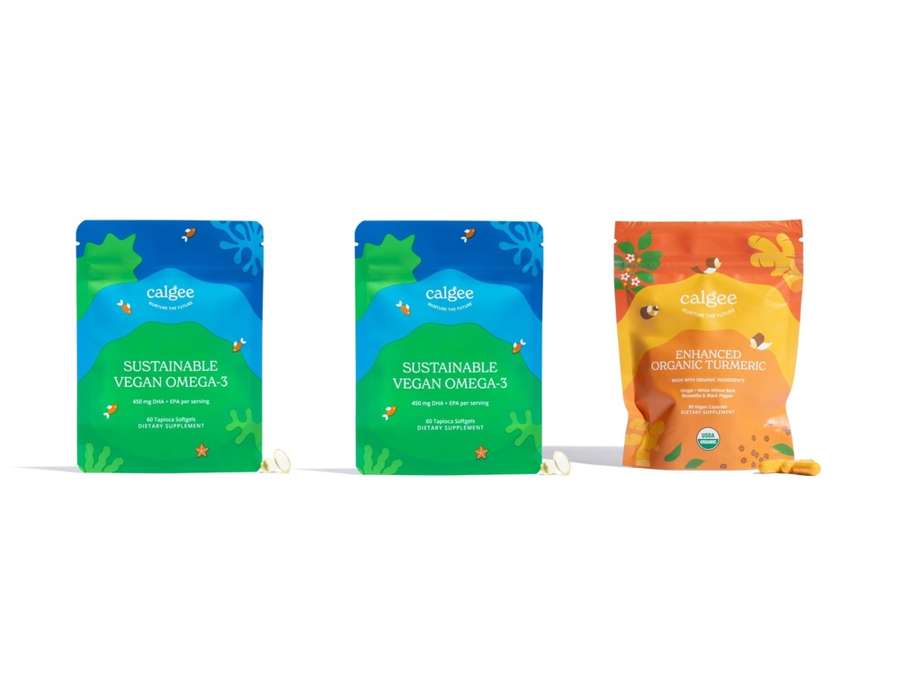 Vegan Omega-3 2-pack + USDA Biologische Kurkuma