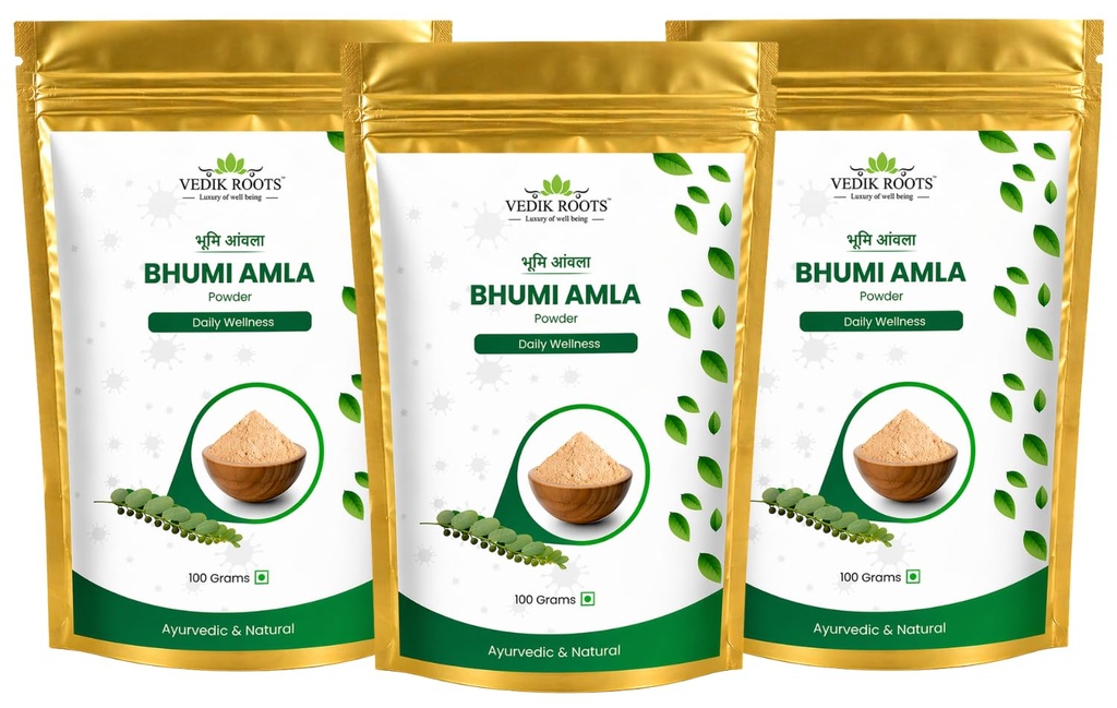 Bhumi Amla Powder (Phyllanthus Niruri) | Raw Ayurvedic Herb | Single Ingredient | 100% Pure & Natural | 100g (Pack of 3)