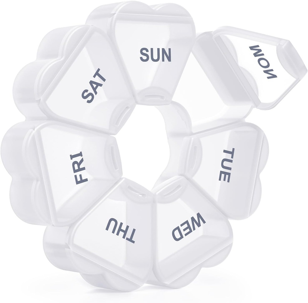 Grote Wekelijkse Pillen Organisator, Pill Box 7 Dag, KAPENS Dagelijkse Vitamine Case Grote Capaciteit Compartementen, Pillen Containers voor Visolie Geneeskunde Supplementen, Wit