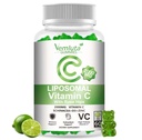 1 Pack Liposomal Vitamin C 2000mg Gummies Complex Rose Hips with D3 5000IU,Elderberry Echinacea,Iron & Zinc for Adults Kids Immune,Antioxidant & Collagen Support,Lemon Flavor, 60Count