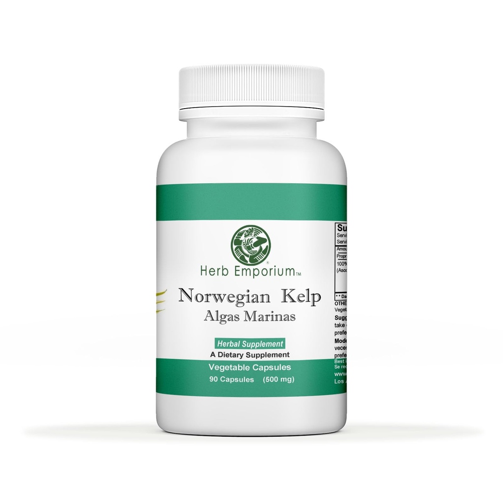 Herb Emporium Norwegian Kelp (Algas Marinas, Ascophyllum nodosum, Laminaria) 90 Capsules.