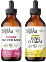 Wild & Organic Lever Reiniging Tinctuur 4 fl oz & Lung Reinigen Tinctuur 4 fl oz
