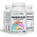 13-in-1 Natural Sleep Aid for Adults – Melatonin-Free Premium Sleep Supplement with Magnesium, Ashwagandha, 5-HTP, Valerian Root & Probiotics – Non-Habit Forming – 60 Capsules