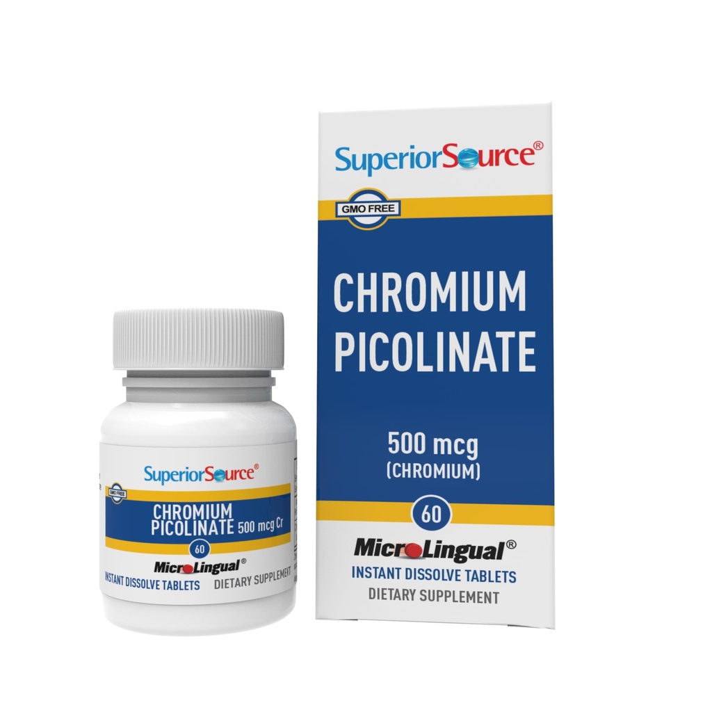 Superior Bron Chromium Picolinaat - Supplement Formule ondersteunt gezonde suiker Metabolisme - 500 mcg, 50 Instant Solution Tablets