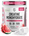 SteelFit Creapure Pure Creatine Monohydrate Powder for Men & Women, Watermelon - Flavored Creatine Gym Workout Supplements for Lean Muscle Gain, Brain Health & Strength Building - 30 Servings
