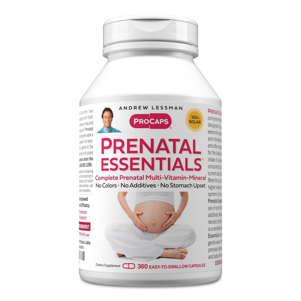 ANDREW LESSMAN Prenatale Essentials 360 Capsules - Complete Prenatale Vitaminen voor Vrouwen, Geen Additieven Prenatale Multivitamine, Nutriënten voor Vrouwen Prenatale, Postnatale-Methylfolaat Prenatale met ijzer