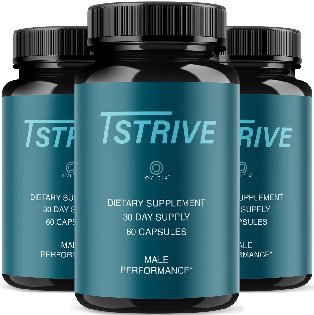 (3 Pack) Tstrive for Men - Official T Strive Pills for Men Advanced Formula Support for Maximum Strength, All Natural Ingredients Vitamins for Overall Health & Wellness, 180 Capsules for 3 Months