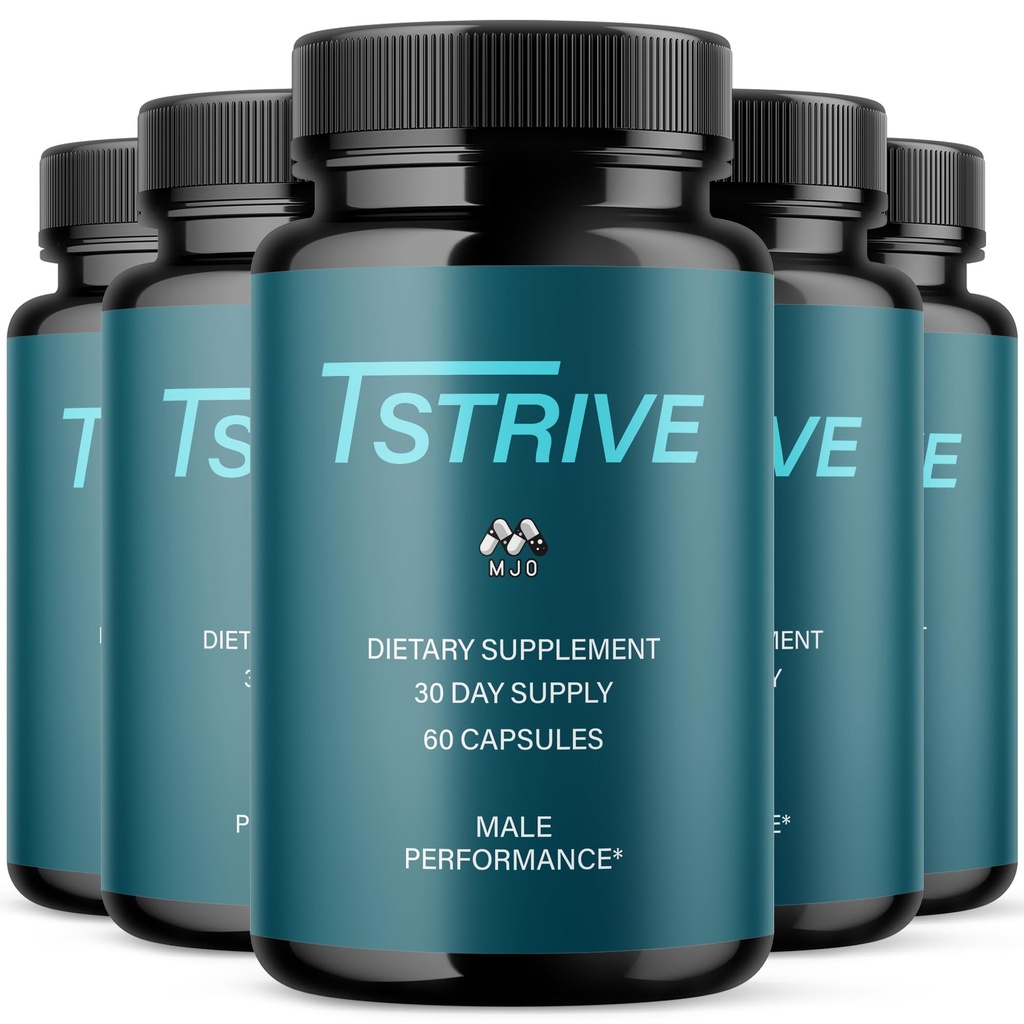(5 Pack) Tstrive for Men, Official T Strive Pills for Men with All Natural Ingredients, Maximum Strength Tstrive Men's Supplement with Vitamins Supporting Wellness and Advanced Health (300 Capsules)