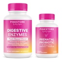 Pink Stork Prenatal Probiotic Unscented and Digestive Enzymes Bundle – Supports Digestion and Prenatal Wellness – Women’s Multivitamin with Folate and Enzymes