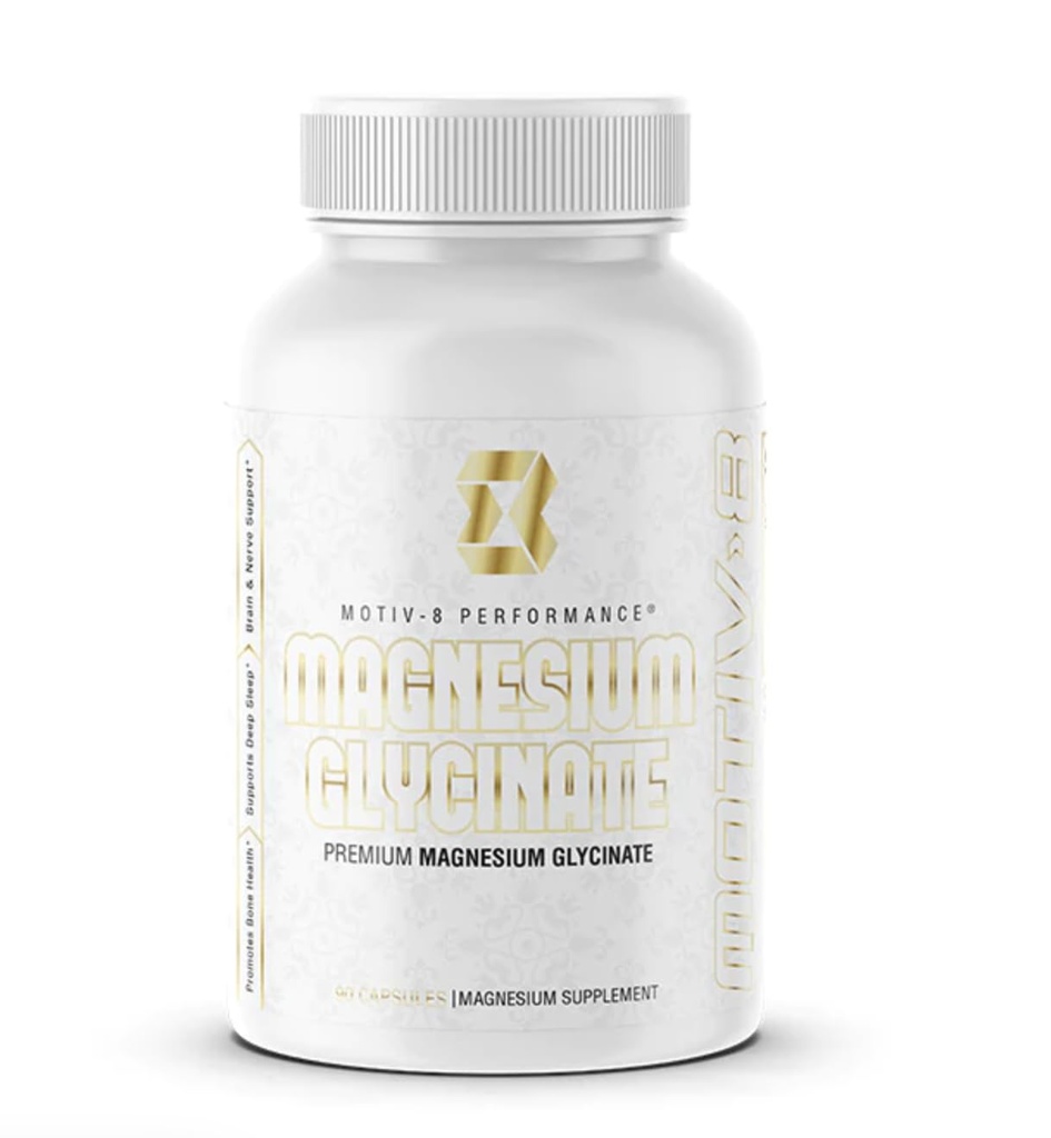 Motiv-8 Magnesium Glycinate, Relaxation, Sleep Support, Mood Elevation, 100% Vegan, 500 mg (180 Veggie Capsule)