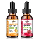 (2 Pack) Magnesium Glycinate Liquid Drop for Sleep, Nerve, Energy, Muscle Sugar-Free Pineapple & Cherry Flavor