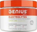 The Genius Brand Genius Electrolytes - Electrolyte Powder for Active Lifestyles - Ondersteunt Hydration, Energy, Endurance, Muscle Growth & Recovery - Lemon Lime - 30 Servers
