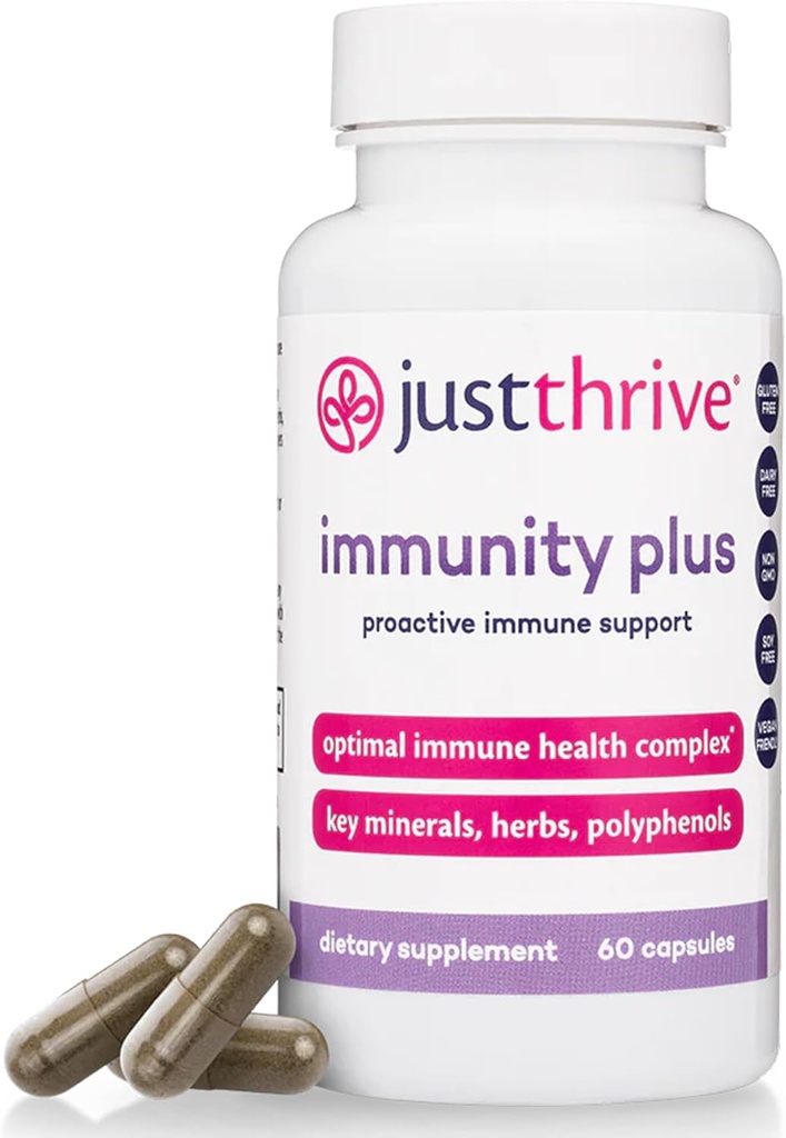 Just Thrive Immunity Plus - Vegan Gut Health en Immune Support Supplement voor kinderen en volwassenen, 60 capsules