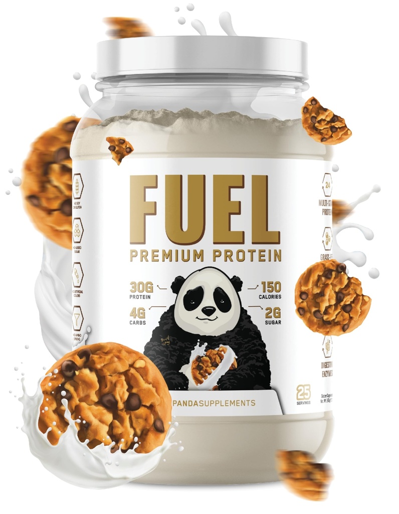 Underground Bio Labs Panda Fuel Premium Protein Whey,Hydrolyzed Collagen,Casein,Probiotics, Enzymes, Keto Friendly,Time Release, 25 Servings (2.5 Pound, Cookies & Cream)