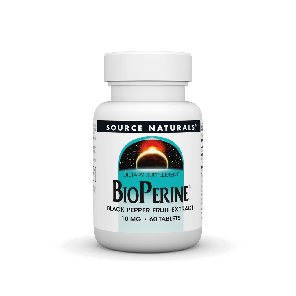 Bron Naturals BioPerine, Black Pepper Fruit Extract - bevordert Nutriënt Absorptie* - 60 tabletten