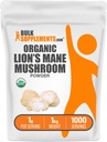 BulkSupplements.com Biologische Leeuwen Mane Paddestoelenpoeder - Leeuwen Mane Powder, Paddestoelensupplement - Veganistisch & Glutenvrij, 1g per portie, 1kg (2,2 lbs) (pakket van 1)