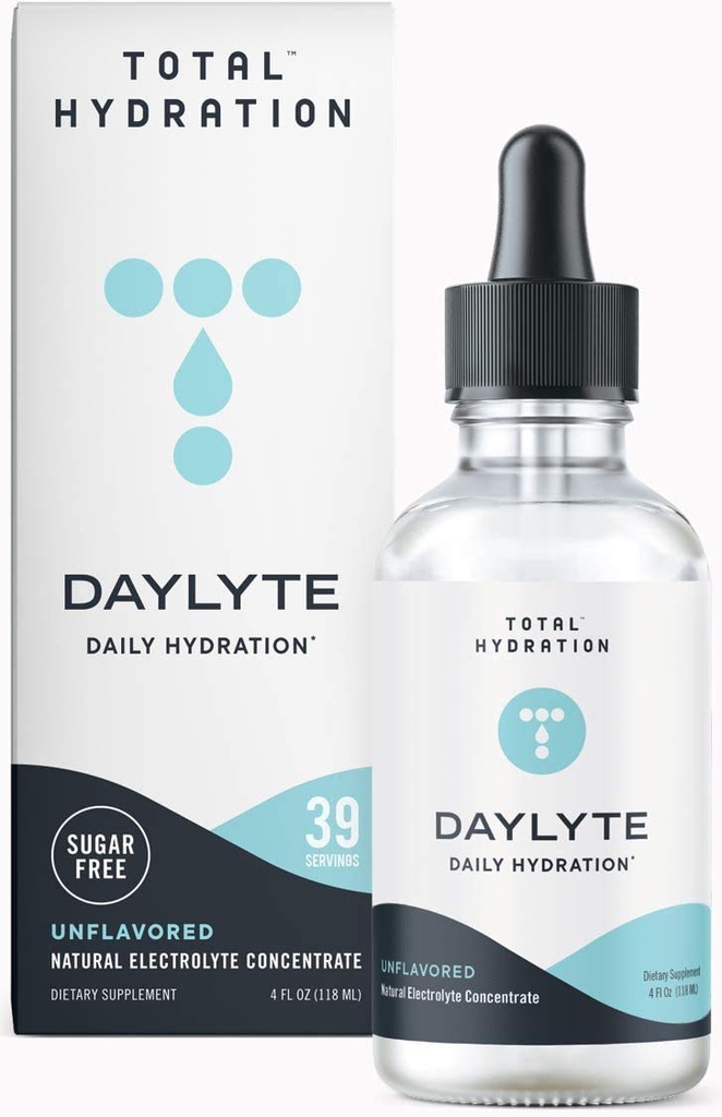 Electrolyte Supplement Bundle - Daylyte Daily Hydration Unflavored (39 Drops) + Ketolyte Rapid Hydration Unflavored (39 Drops) for Endurance, Rejuvenation - Calorie Free, Vegan