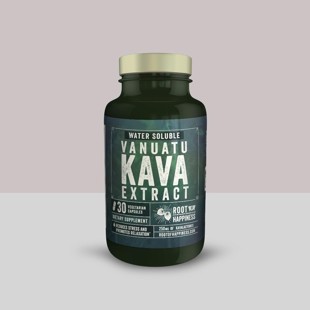 Kava Extract Capsules | 240mg Kavalactones | 30 Count Bottle | Premium Quality Kava from Vanuatu
