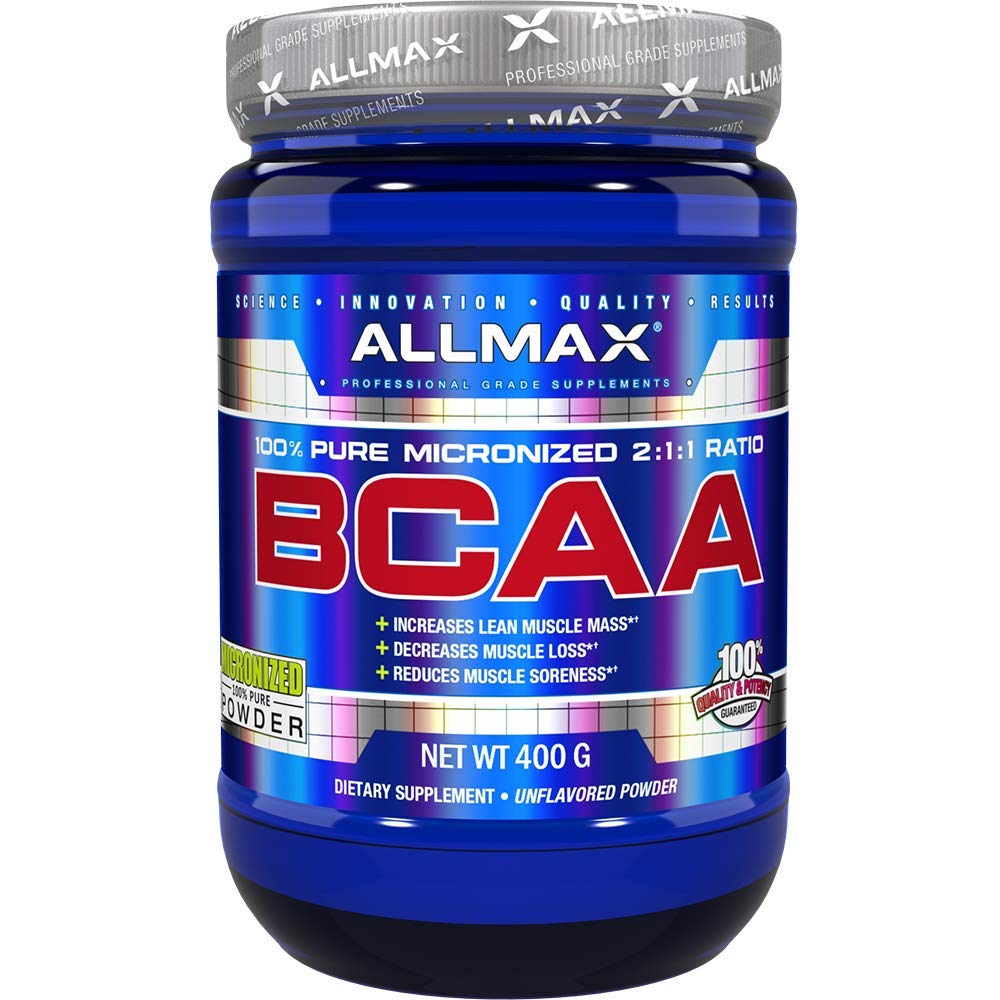 ALLMAX Essentials BCAA, Unflavored - 400 g Instantized 2:1:1 Poeder - helpt verhogen spiermassa & Reduce Soreness - Gluten & Sojavrij - 80 porties