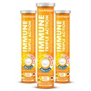 nutrazul Immune Triple Action Bruistabletten met vitamine C 1000mg, vitamine D, zink, ondersteuning dagelijkse Routine, Glutenvrije, suikervrije, Lactosevrije, sinaasappelsmaak, 20 tabletten, (pakket van 3)