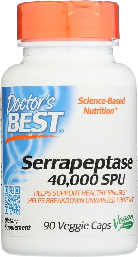 Artsen Best Serrapeptase 40.000 SPU, Non-GMO, Vegan, 90 Veggie Capsule (verpakking van 1)