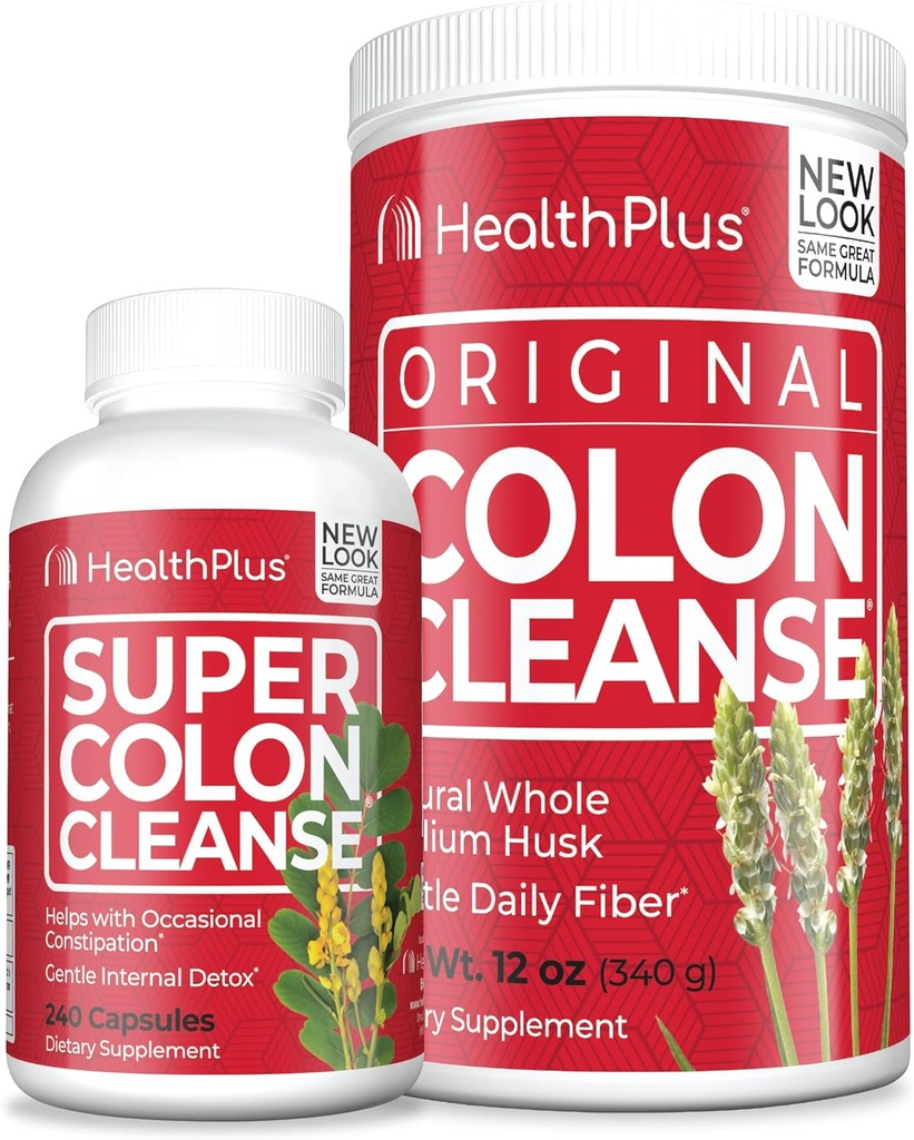 Health Plus Super Colon Cleanse (240 capsules) & Colon Cleanse (12 Ounces/48 Servers) Bundel