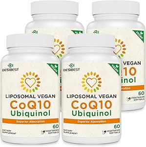 1000mg Liposomal CoQ10 Ubiquinol, 240 Vegan Softgels, High Absorption Ubiquinol CoQ10 Supplement, Active Antioxidant Form of Coenzyme Q10 for Heart Function & Energy Production