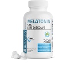 Bronson Melatonine 5mg snel oplossen Pepermunt tabletten met vitamine B6 - bevordert ontspanning, 360 Vegetarische kauwtabletten