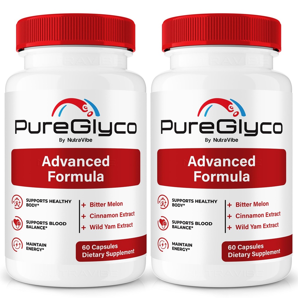 (2 Pack) Pure Glyco Capsules – PureGlyco Natural Blood Balance & Circulation Support | Premium Supplement for Stable Levels & Energy | Easy-to-Take Pills, Non-Habit Forming, Official (120 Capsules)