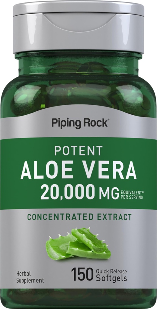 Piping Rock Aloe Vera Capsules 20000mg 