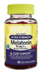 SEDLAV Ultra Strength Melatonin Sleep Support Dietary Supplement Vegetarian Gummies, 12 mg, 60 Count Sticker