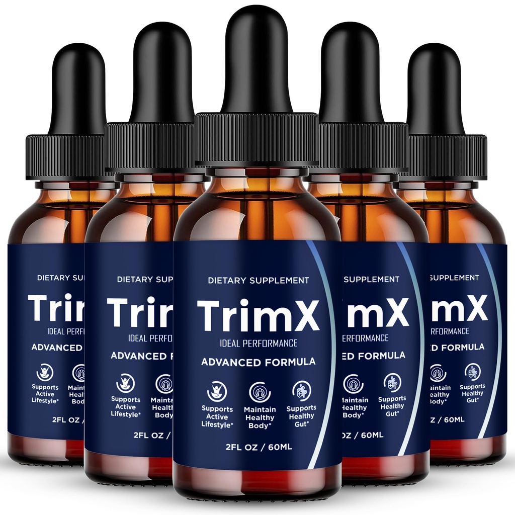 TrimX Drops, Official Trim X Supplement Droppers - Maximum Strength, All Natural Keto Liquid Droppers, Advanced Formula Sustain Active Lifestyle & Fitness Goals, Premium TrimX Drops Reviews (5 Pack)