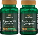 Swanson Triple Jodium Complex-Natural Supplement for Vital Thyroid Support-Promotes Metabole functie, verhoogde rode bloedcelproductie, & Heart Health-(60 Veggie Capsules, 12,5 mg Each) 2 Pack