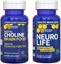 NATUURLIJKE STAKKEN NeuroLife + Acetylcholine Hersenvoedselbundel - Ondersteunt Cognitieve Functie & Hersenduurzaamheid* - 120 Totaal Capsules