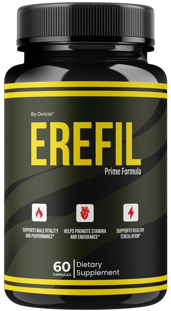 Erefil Capsules - Official Erefil Pills Advanced Premium Formula Support Maximum Strength, All Natural Ingredients Vitamins for Overall Health & Wellness Reviews, 60 Capsules for 1 Month