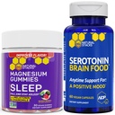 NATUURLIJKE STAKKEN Slapen Magnesium Gummies + Serotonine Hersenvoedselbundel - Ondersteunt kwaliteit Slaap &amp; Positieve Mood* - 90 Totaal Stukken
