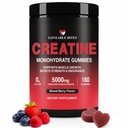 Loveable Bites Creatine Monohydrate Gummies – 5000mg Creatine Gummies for Men & Women | Supports Muscle Strength, Endurance, Energy & Recovery | Sugar-Free, Vegan, Mixed Berry Flavor, 180 Count