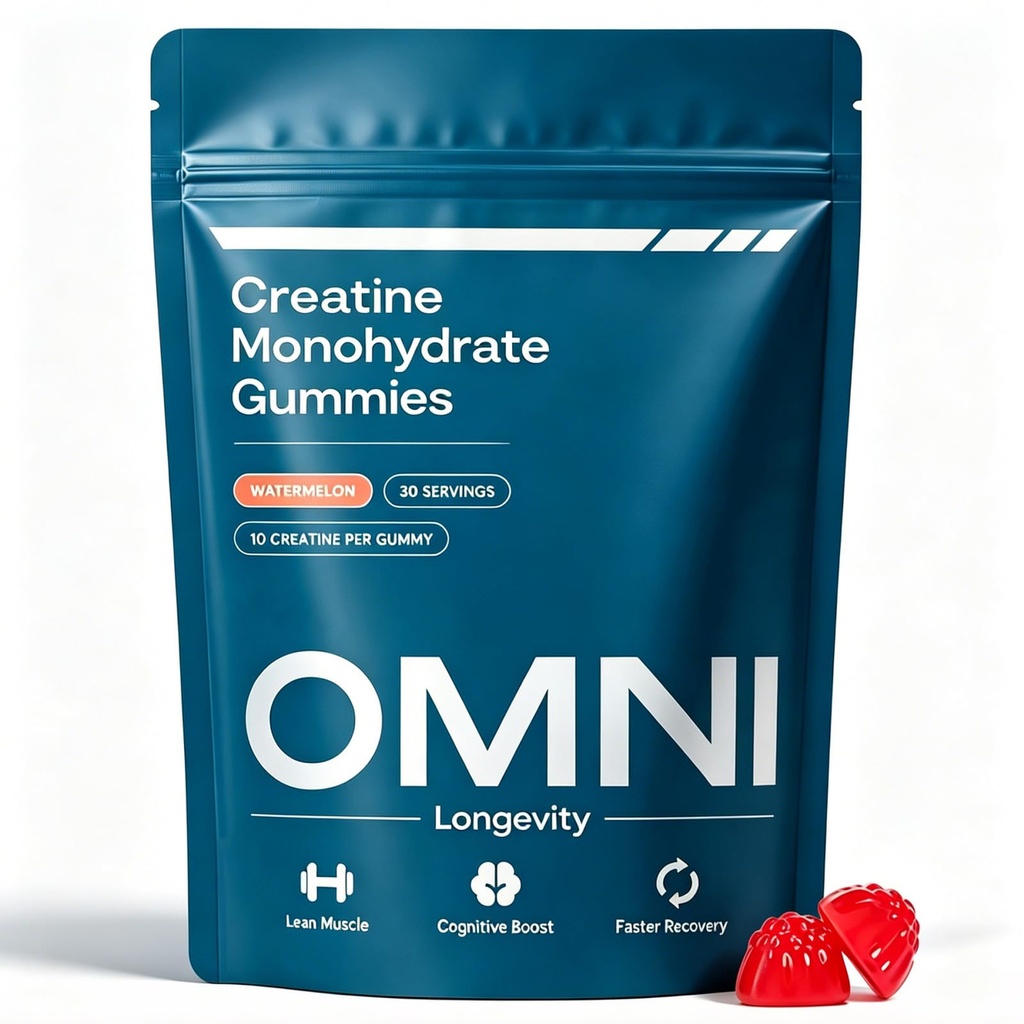 Creatine Monohydrate Gummies for Women & Men | Convenient & Easy to Take Great Tasting Watermelon Flavor | 1g per Gummy, Low Sugar | 90 Count