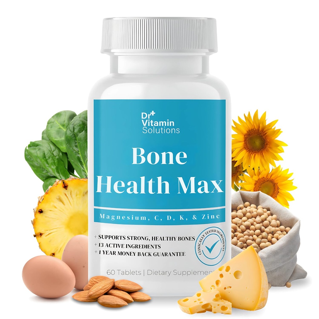 DR VITAMINE OPLOSSINGEN Botgezondheid Max - Advanced Calcium & Magnesium Supplement met vitamine D3, Bromelain & Ipriflavone - 60 tabletten voor sterkere botten en gezamenlijke ondersteuning