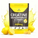 Sugar-Free Creatine Gummies 6000mg - Creatine Supplement for Women and Men with Vitamin B6 & Taurine, Flexible Dosing for Active Wellness, Vegan, Gluten-Free, Lemon Flavor, 120 Gummies