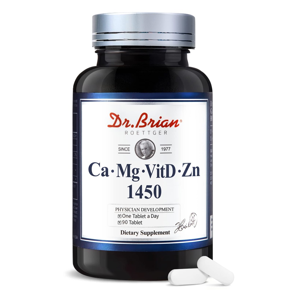 Dr. Brian Calcium Magnesium Zinc with Vitamin D3 - Bone Strength, Muscle Function, Heart Health - Non-GMO, Soy and Gluten Free (90 Tablets)