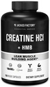 Ge Jacked Factory Creatine HCL + HMB Capsules - synergistische CON-CRET, myHMB, & vitamine D Formule voor verbeterde groei, sterkte, & verminderde spierafbraak - 150 capsules