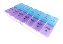 Tech Team #870 1-2 Week Modular Pillbox, Monday - Sunday, Each Row is Color-Coded, See-Through Lids, Keep Track of Daily Medications, 14 Compartments, 7 Modular Sections, Includes 1 Pillbox