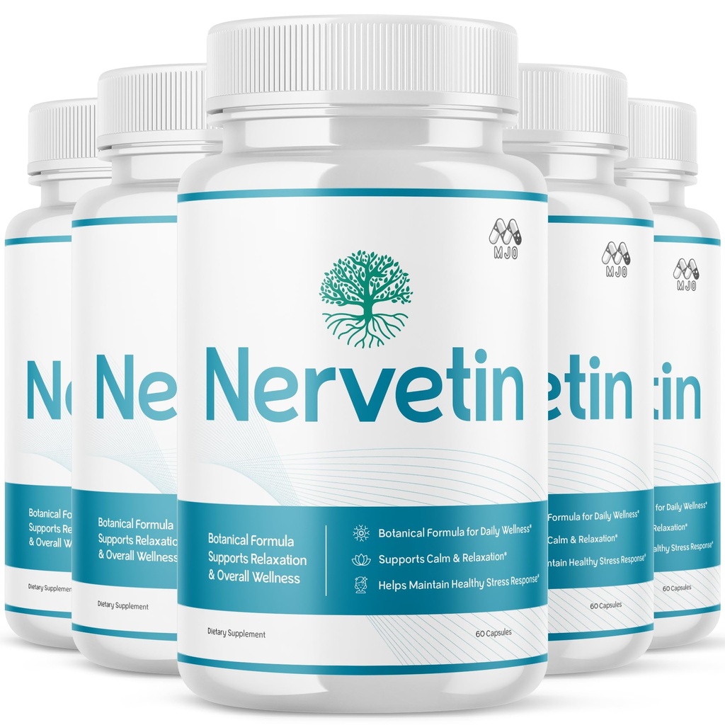 (5 Pack) Nervetin Capsules, Official Nervetin Pills with All Natural Ingredients , Advanced Vitamin Supplement Pills Supporting Health and Wellness, Maximum Strength Crafted in the USA (300 Capsules)