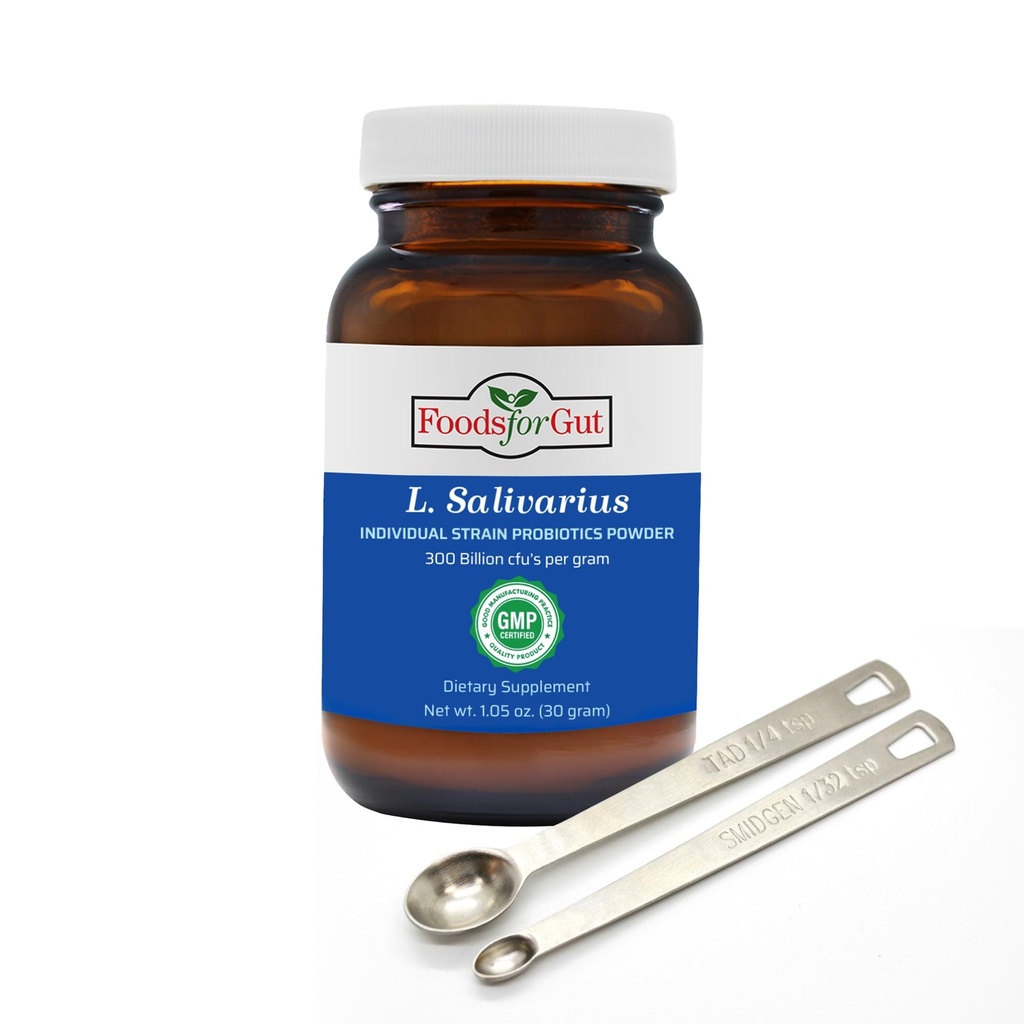 Foods For Gut Lactobacillus Salivarius Probiotic Powder 300 Billion cfu's | Made in USA | No Additives | Digestive & Immune Support | High Potency | L.Salivarius | 30 Gram (1.05 Oz)