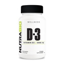 NutraBio Vitamine D (5000 IE), Immuunondersteuning - 90 plantaardige capsules