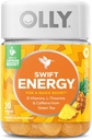 OLLY Swift Energy Gummy, Cafeïne van Groene Thee, B Vitaminen, L Theanine, Adult Chewable Supplement, Ananas, 10 dagen levering - 30 Tellen
