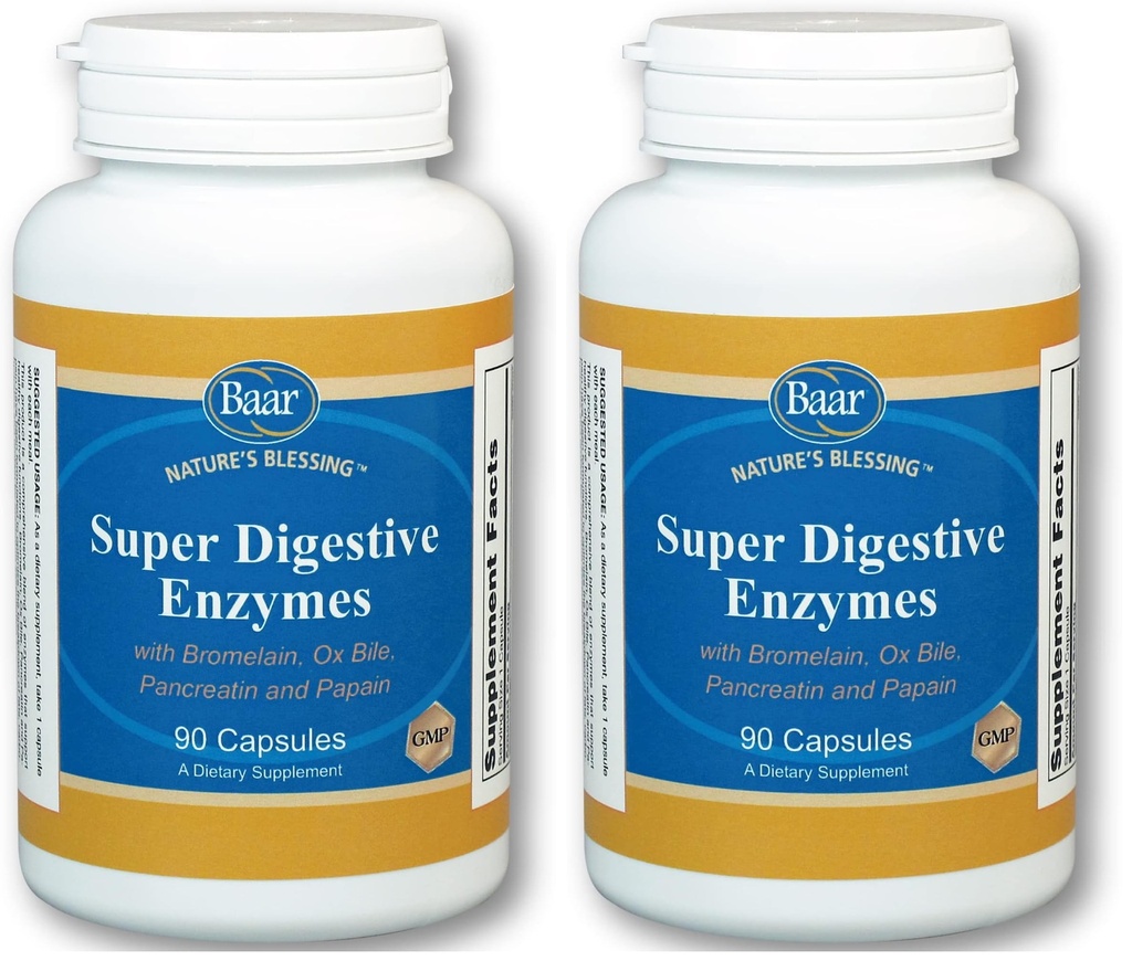 Baar Super Digestive Enzymes, 90 Capsules (Pack of 2)